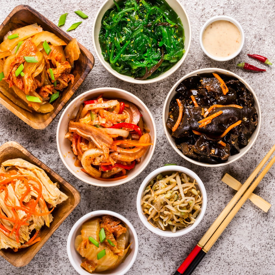 Set of Asian Korean Food